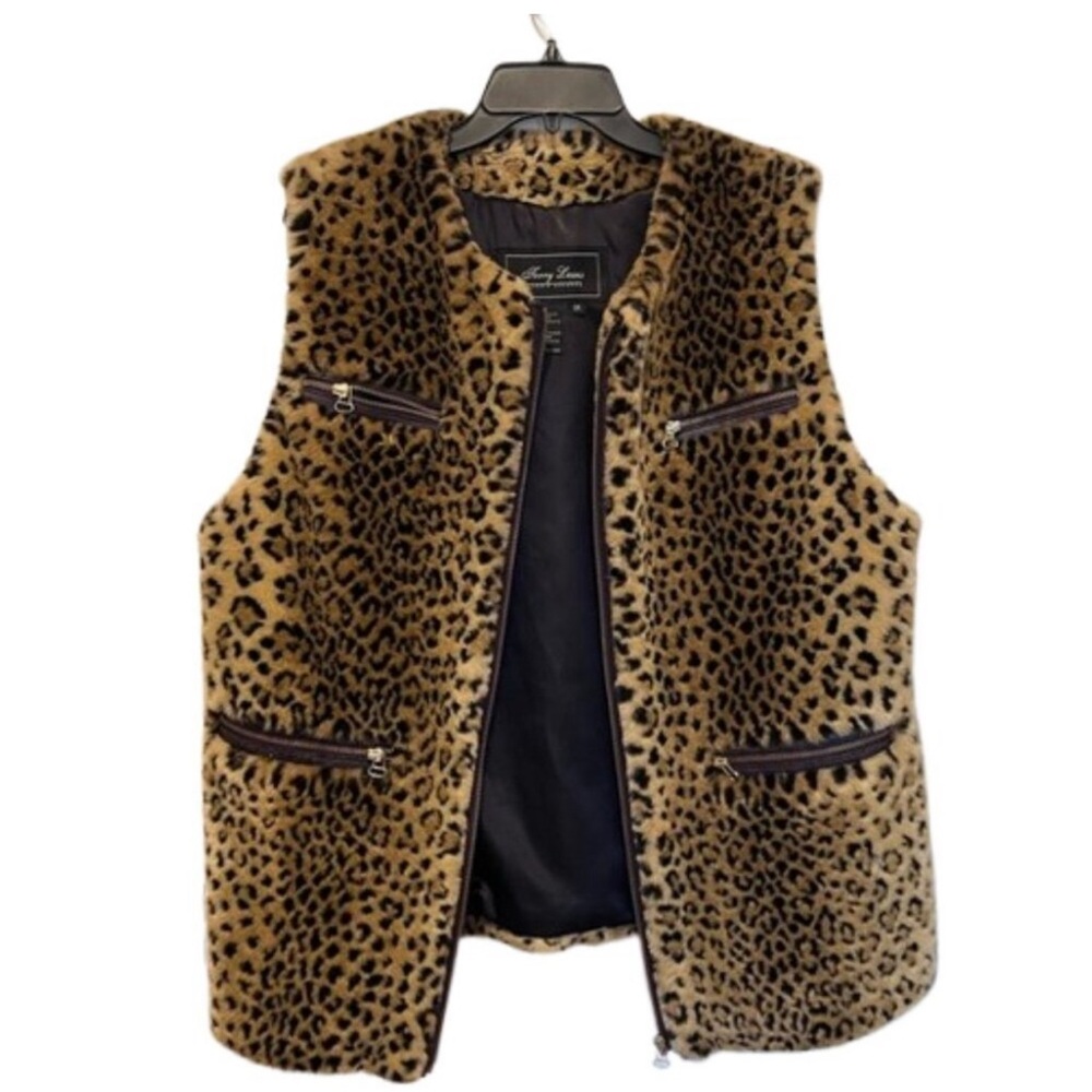 Terry Lewis’s Luxuries Faux Cheetah Fur Vintage Women’s Vest XL/1X